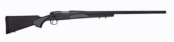 Remington 700 SPS Varmint 22-250 bolt action rifle with synthetic black stock.